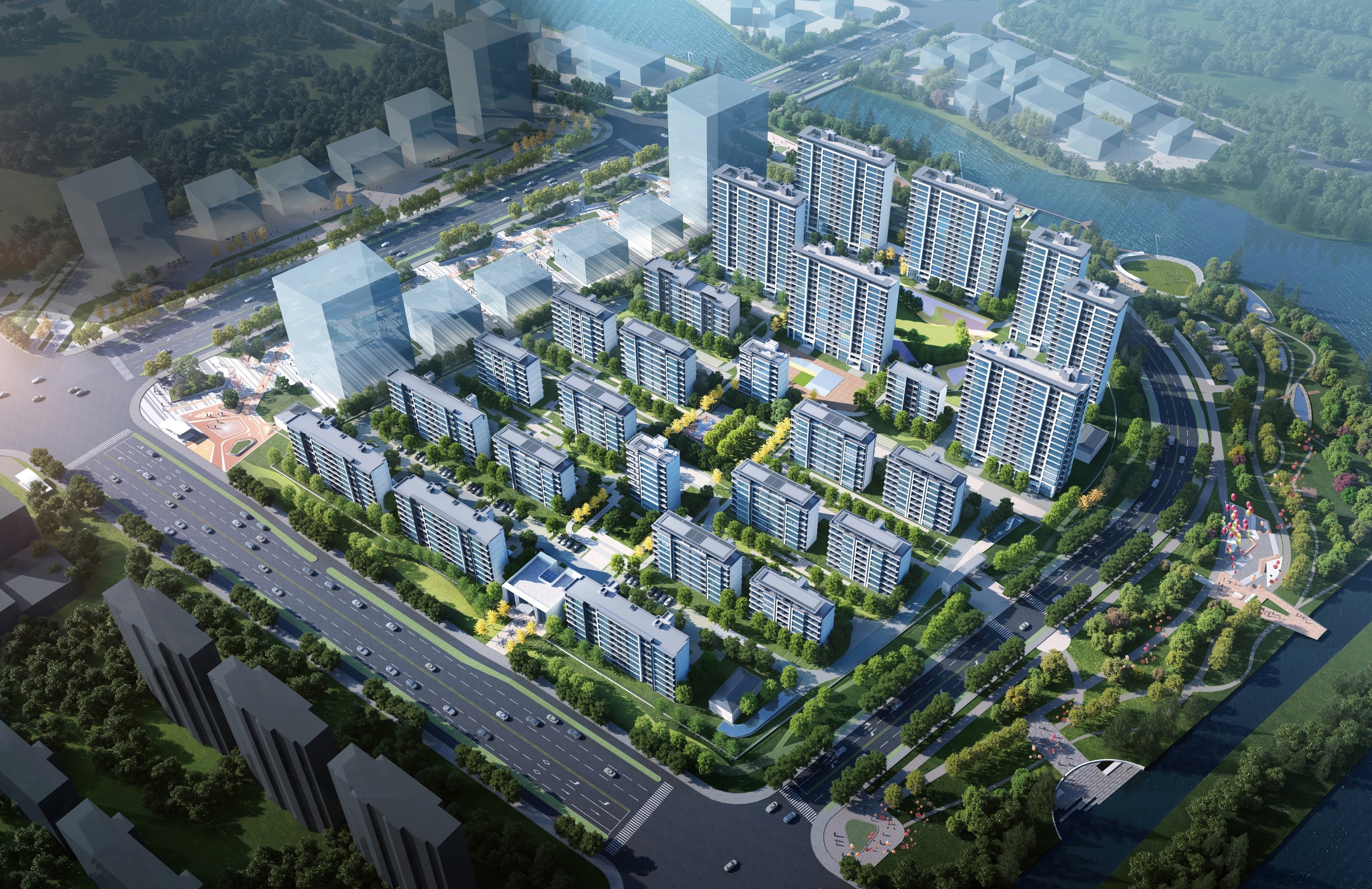 吴江中建之星（WJ-J-2021-029地块）住宅项目鸟瞰效果图