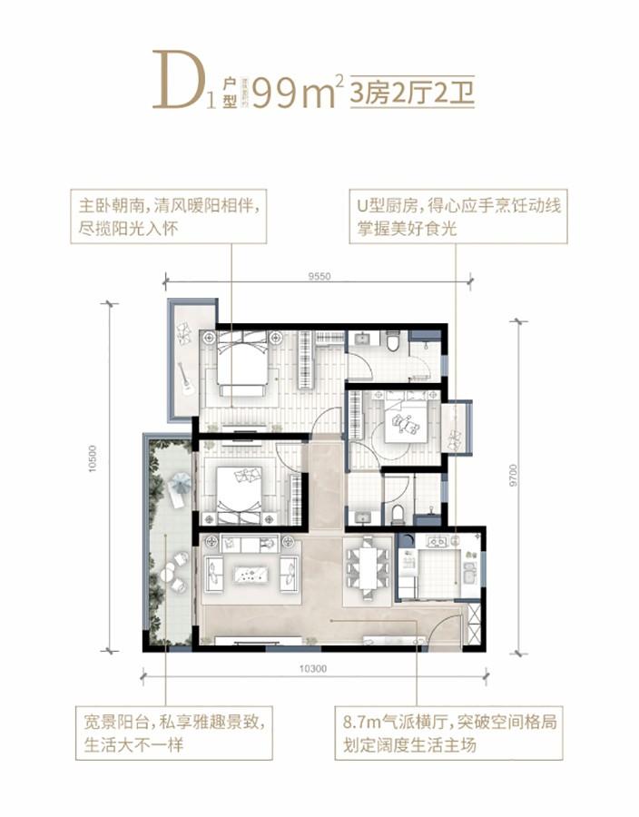 金地云溪九境D1户型