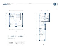 C户型建面约103.7㎡