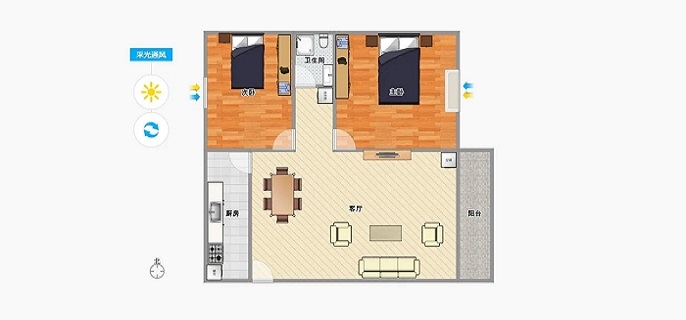 两室一厅多少平米