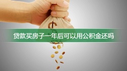 贷款买房子一年后可以用公积金还吗