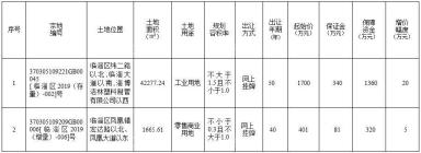 淄博市国有建设用地使用权公开出让公告（淄自然交告字〔2019〕40号）