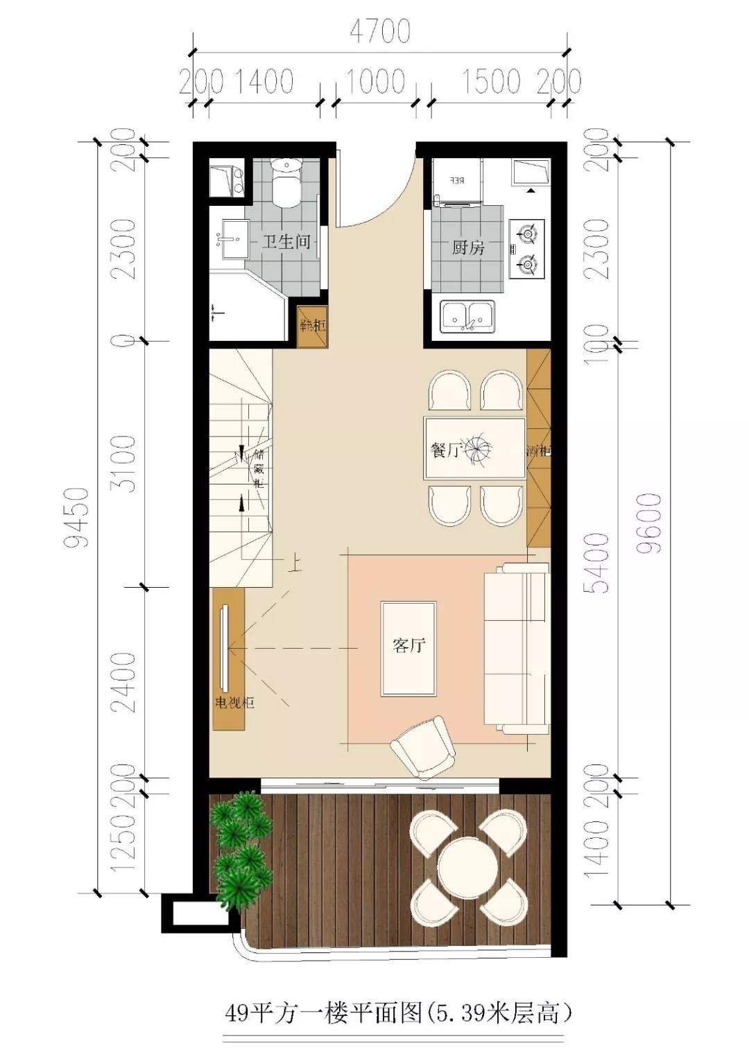 洱海寰球时代49平公寓户型图