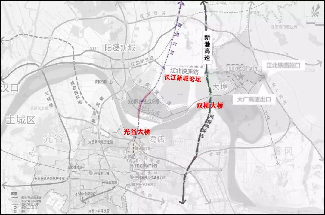 光谷长江大桥选址图片