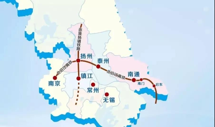 北沿江高铁路线示意图