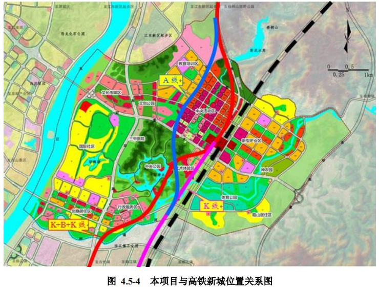 本项目与高铁新城位置关系图