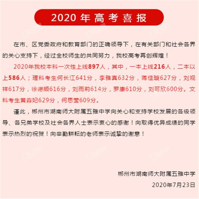 今年全省语文单科状元和英语单科状元均花落郴州市第二中学,姚权镇