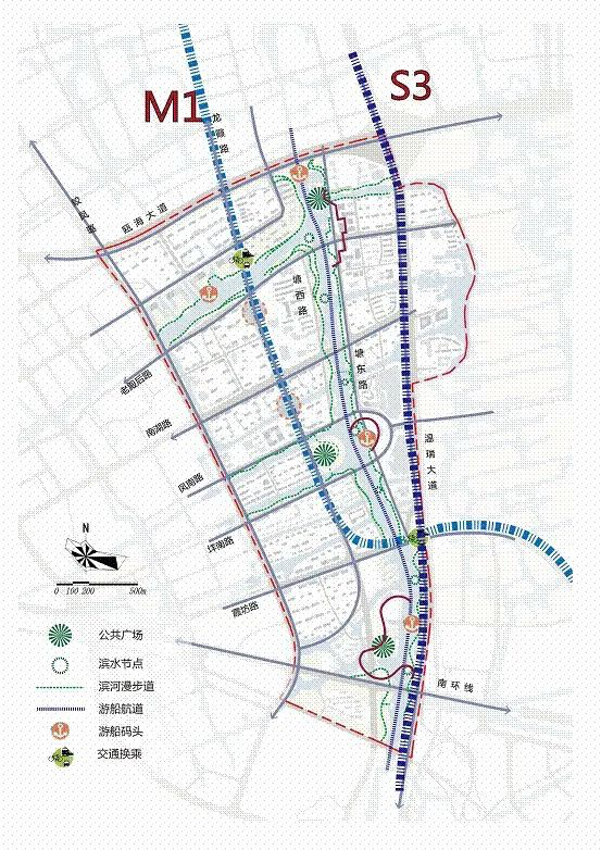 還有與規劃中的地鐵m1與輕軌s3關係緊密