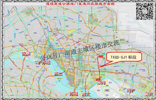 即將建設的南通繞城高速(預計年內開工建設)與規劃顯示的通州灣高速