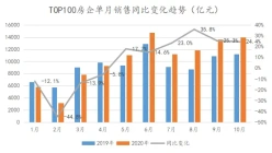 2020年1-10月中国房地产企业销售TOP100·观点月度指数