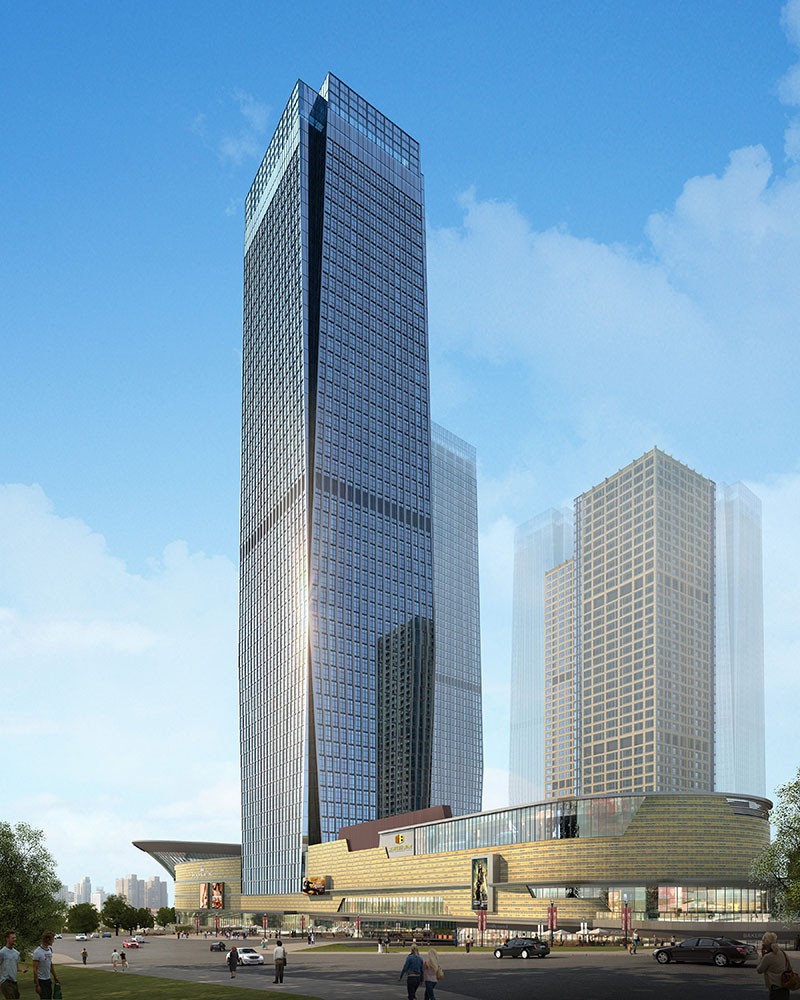 宝能中心1-02栋超高层写字楼主体钢结构安装完成!