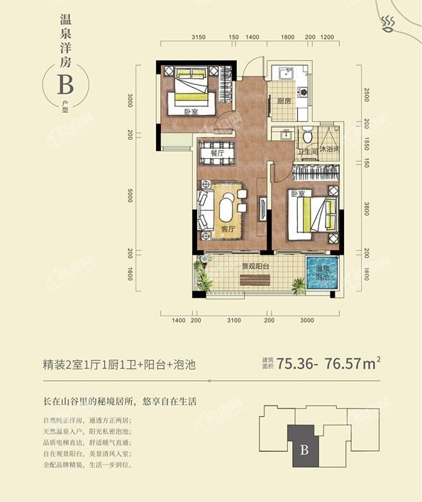 温泉洋房b户型图温泉洋房c户型图玛御谷温泉小镇由云南城投集团旗下的