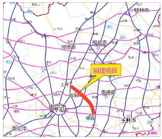 上林至横县高速公路一期工程项目开工建成后，上林宾阳横县将新增便捷高速