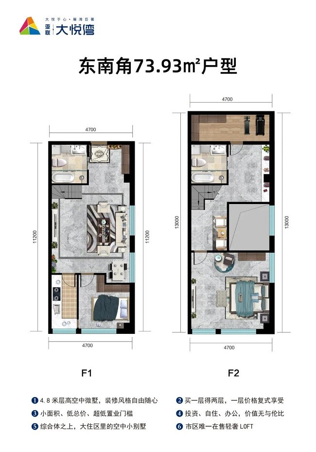 极致轻奢·大悦湾样板间设置了两种户型
