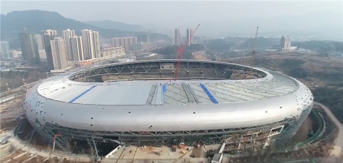 巴中市体育中心完成幕墙施工总工程量的80%-巴中楼盘网