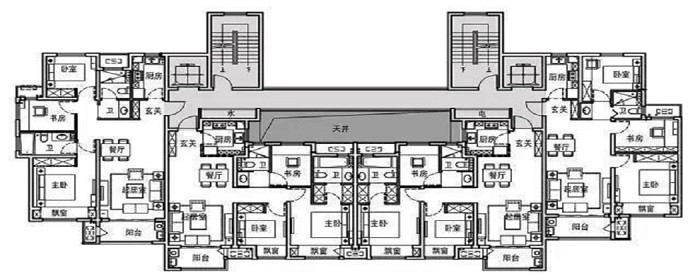 连廊住宅实景图户型图片