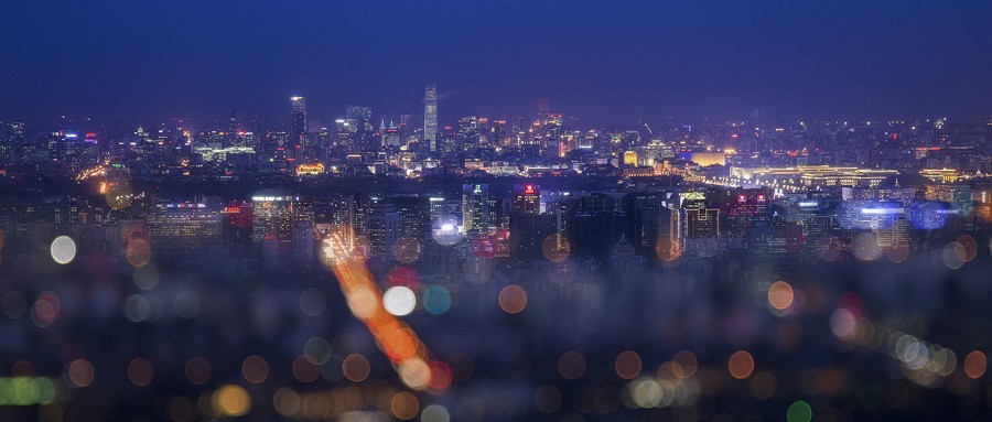 夜幕下的北京实拍图