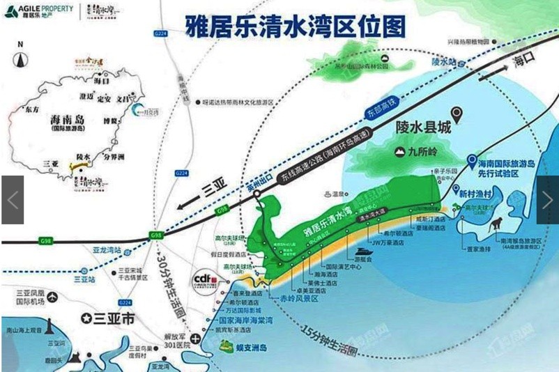 雅居乐清水湾区位图雅居乐清水湾地处清水湾一线海景,地理位置优势