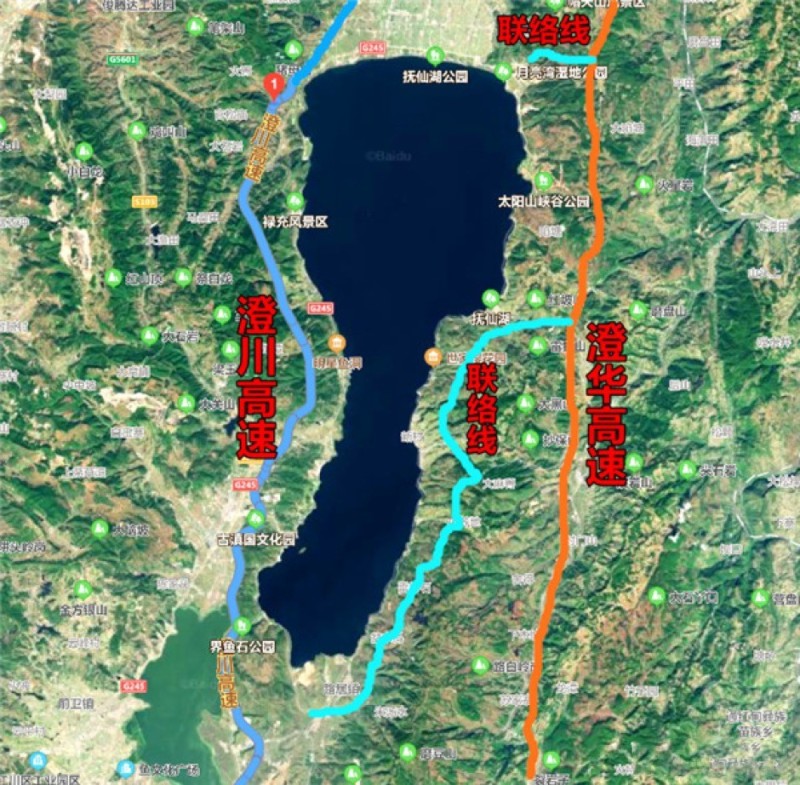 云南澄江抚仙湖高速公路交通