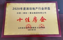 实力见证，数据说话|中房（潍坊）置业集团有限公司荣获“2020年度潍坊十佳房企”
