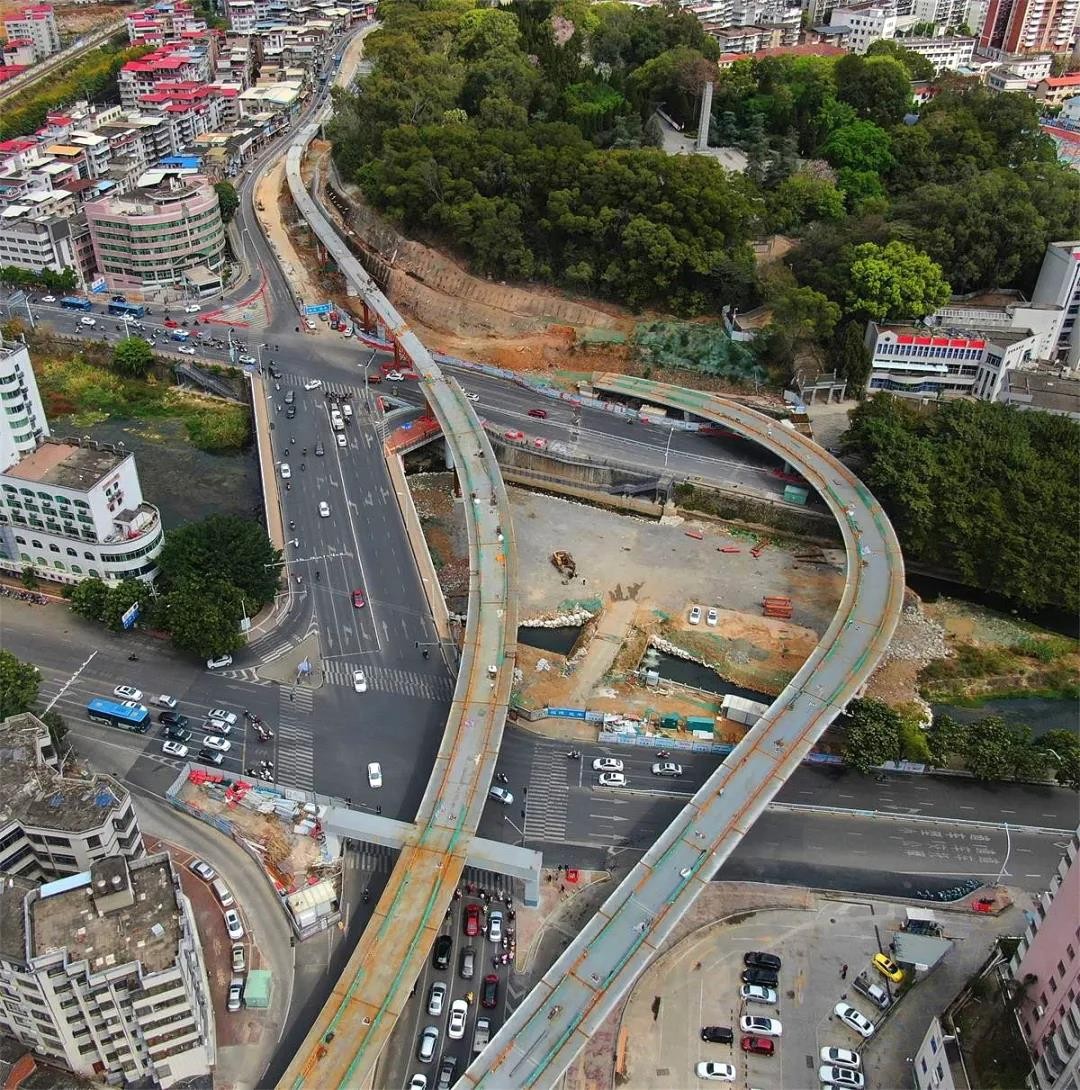 龙岩大桥旁的罗桥交通节点贯通