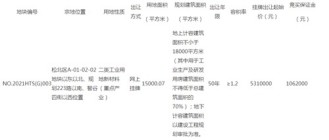 松北区再规划一块重点工业用地，占地1.5万平方米