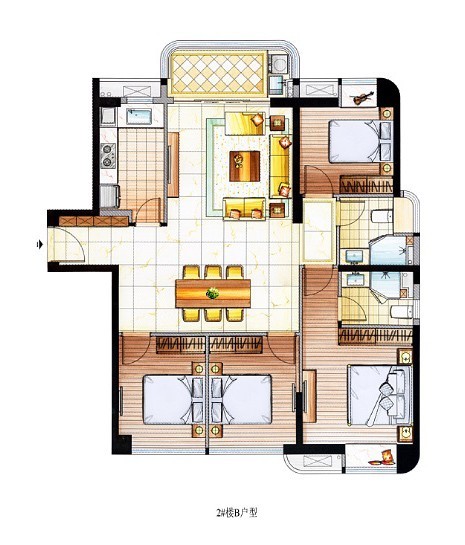 联发时代天境建面约142㎡精奢大四房