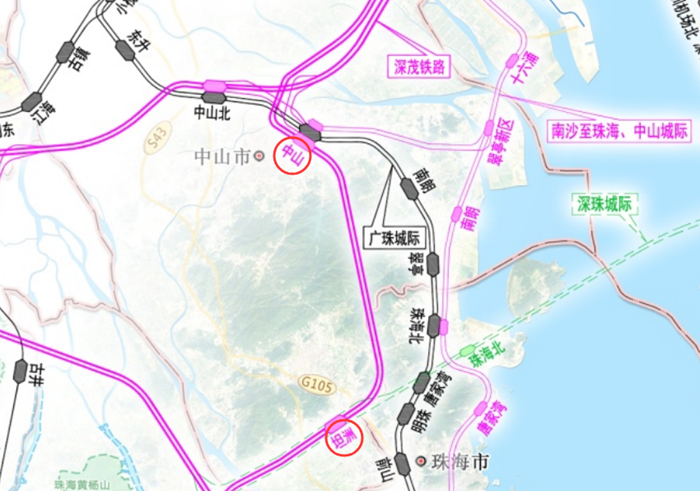 广中珠澳高铁线路图图片