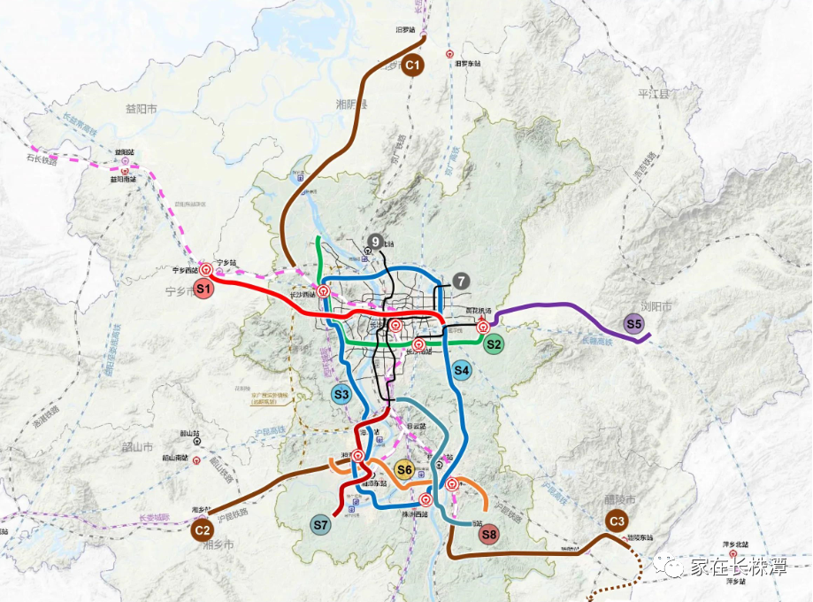 3,株洲官媒版從圖上看:長沙地鐵7號線將南延株洲,並在跳馬石燕湖設站.