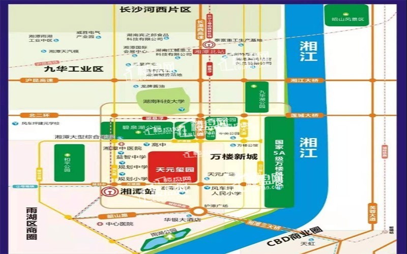 天元广场·玺园区位交通图