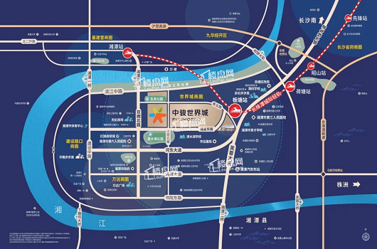 湘潭中骏世界城区位交通图
