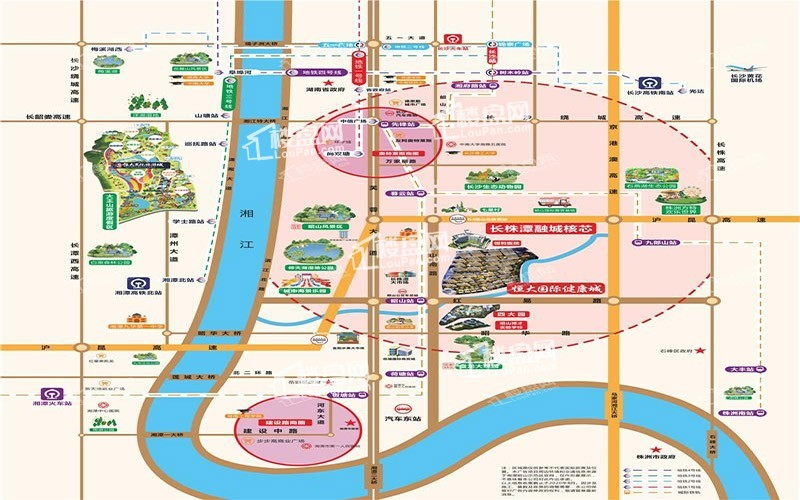 湘潭恒大国际健康城区位交通图