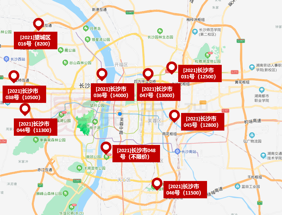 長沙市047號地據傳碧桂園旗下公司長沙蒂屋搖中雨花區板塘村的[2021]