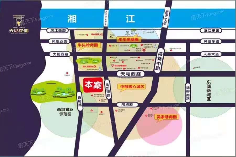 湘潭天马花园交通区位图