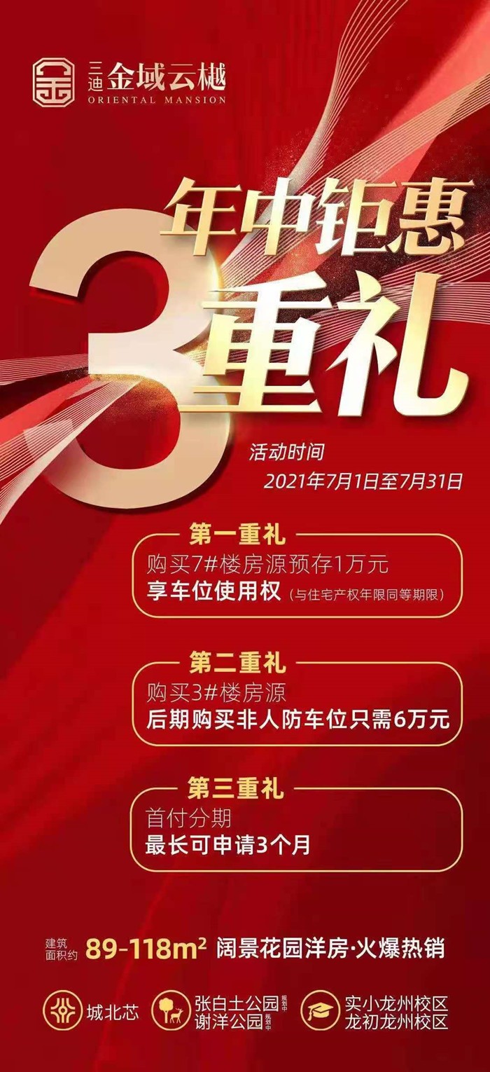 本地楼市第二重礼:购买3#楼房源,后期购买非人防车位只需6万元 第三重