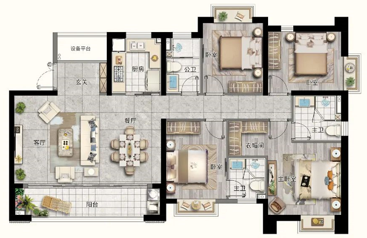 名城紫金轩的户型好不好?大开间,大阳台,进阶质感人生