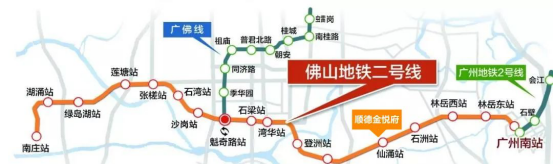 佛山地铁2号线线路示意图