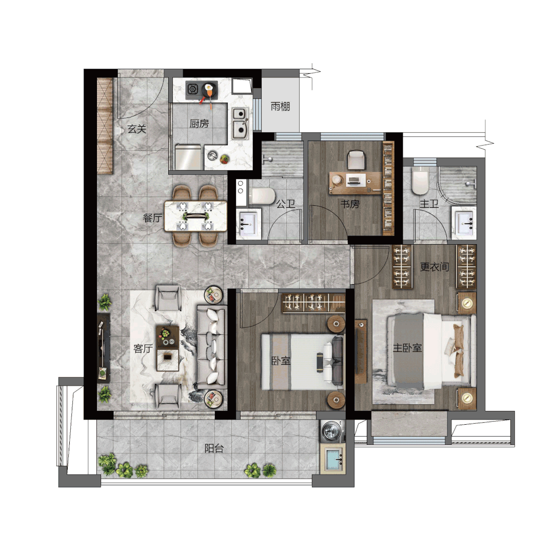 云霄建发南湖印1#楼景观王座!