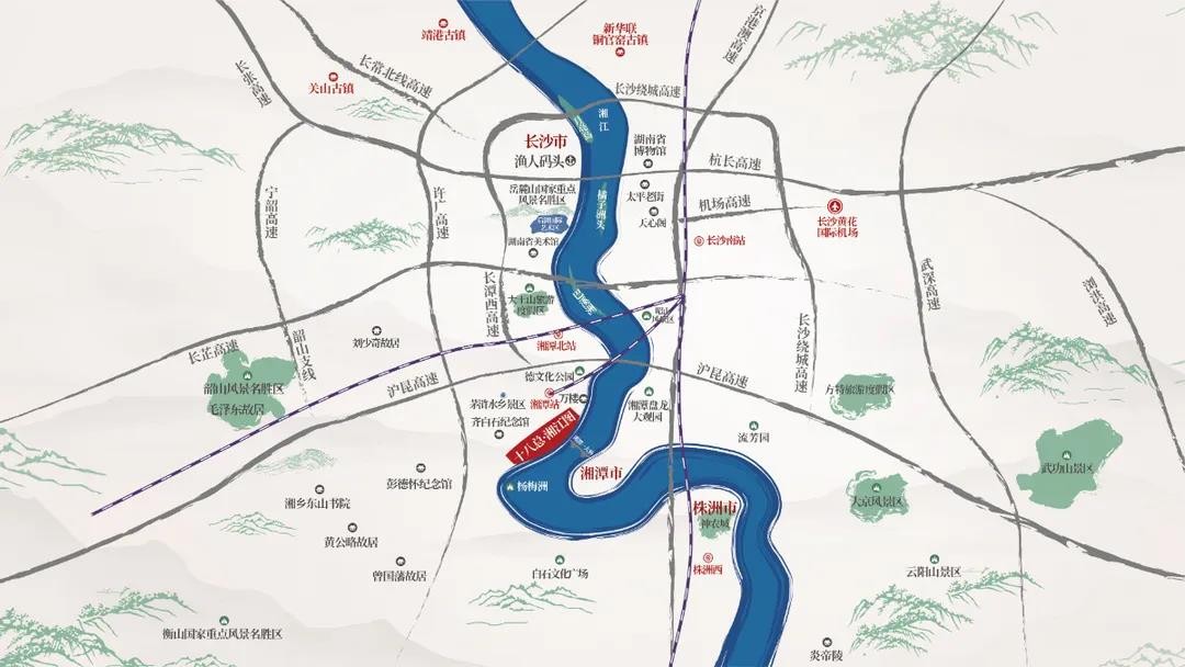 十八总湘江图区位交通图