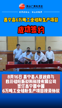 昌宁6万吨工业硅粉生产项目成功签约