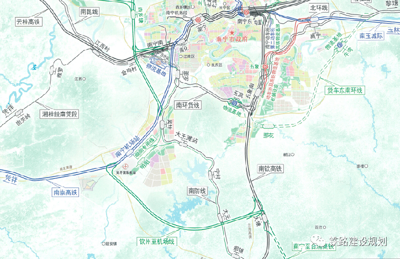 需尽快对钦州经大塘至南宁吴圩机场城际铁路启动设计研究工作,结合