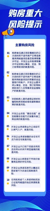 谨防这十种情况！宁波发布购房重大风险提示！