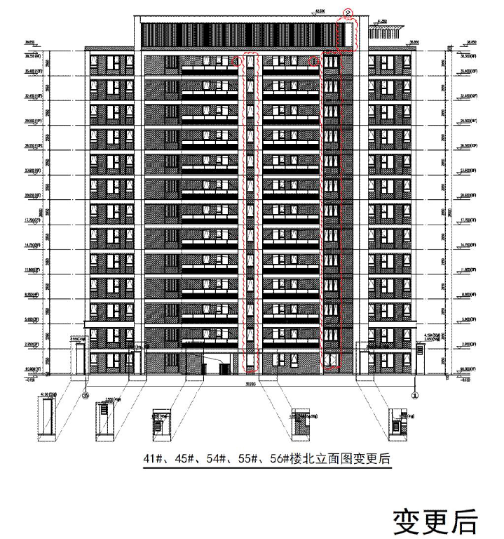 1,總圖道路,消防登高場地和回車場位置,局部自行車坡道位置改;補充出