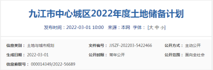 九江市2022年供地计划发布！将有78宗土地待出让！