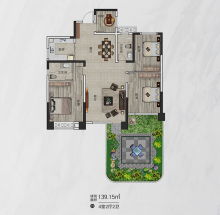 139㎡庭院四房|构建全家人的健康生活场