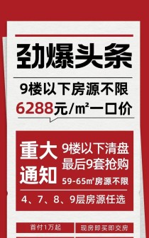 尚格广场-首付1万买现房 9楼以下楼层任选  6288一口价清盘抢购！（天元区10.10）