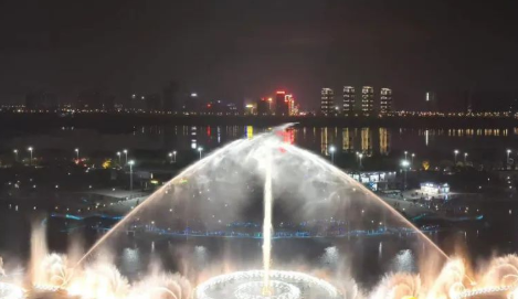 九龙湖激光水幕音乐喷泉,九龙湖公园喷泉广场,九龙湖片区