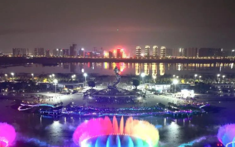 九龙湖激光水幕音乐喷泉,九龙湖公园喷泉广场,九龙湖片区
