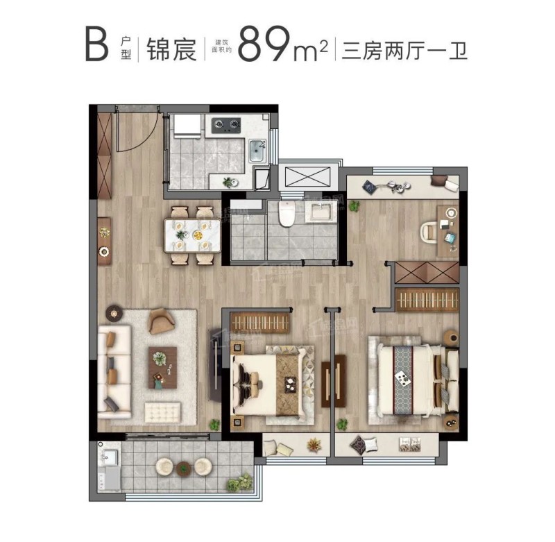 大华锦绣前程89平户型图