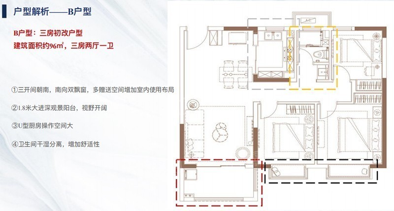 五矿澜悦溪山96平户型图